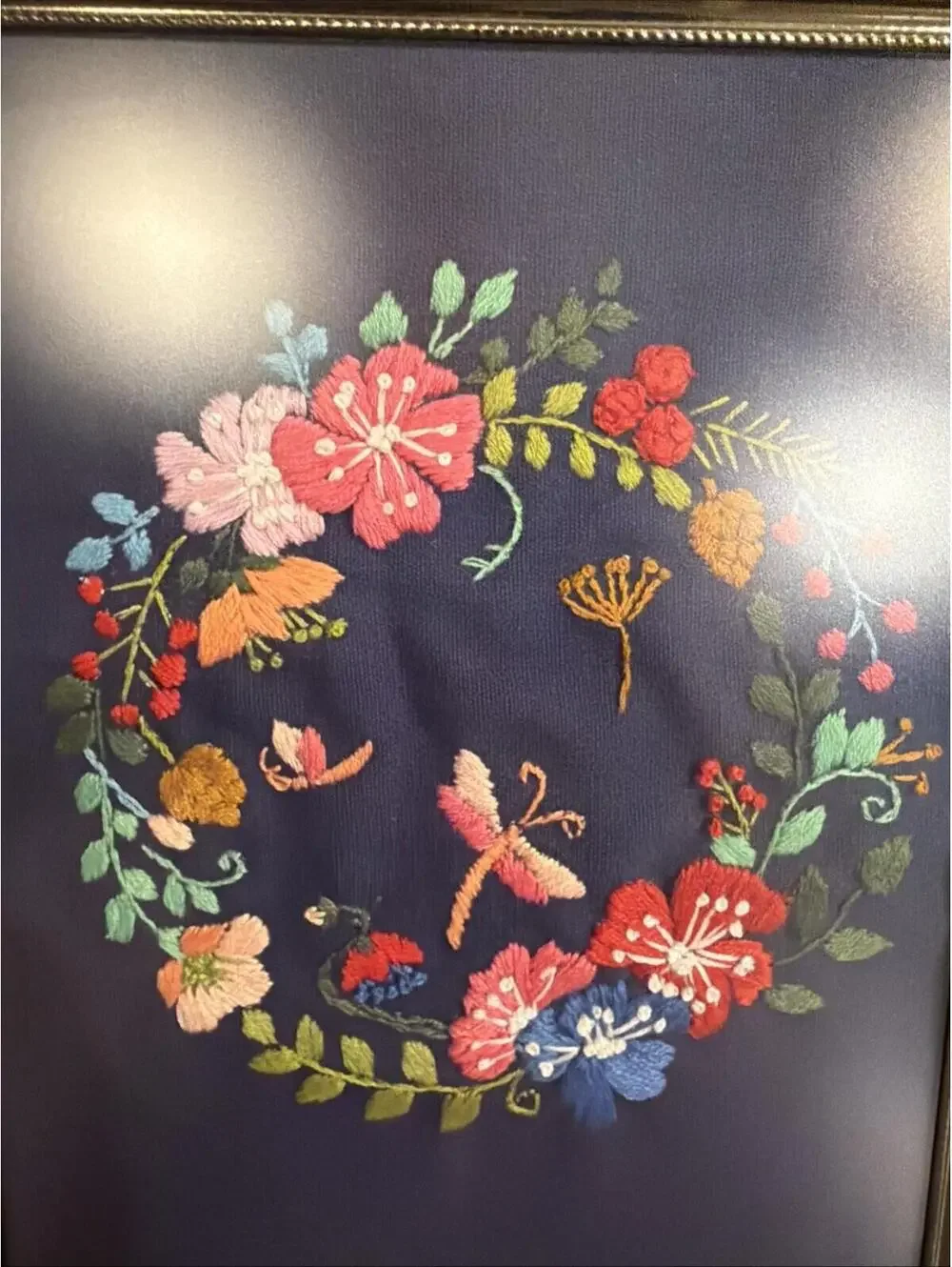 Wall Art Embroidery Flowers Floral Garden Home Decor Nursery County Office